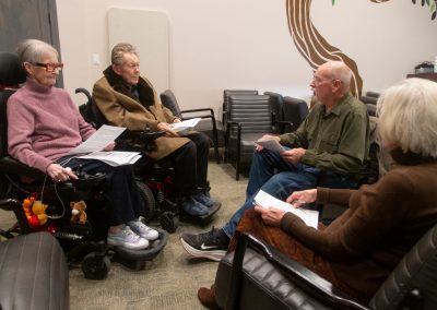 Bible Study Discussion In A Meeting Setting At The Haven Assisted Living In Hurricane, Utah.