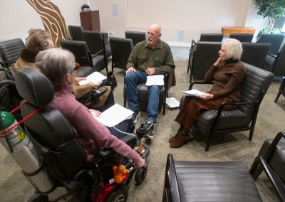 Bible Study Discussion In A Meeting Setting At The Haven Assisted Living In Hurricane, Utah.